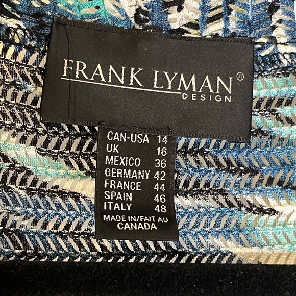 Frank Lyman Design Women’s Sz 14 Tropical Stretch Nylon Open Front Cardigan - Picture 3 of 5